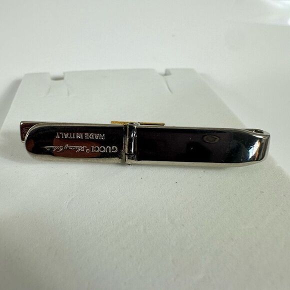 Gucci Interlocking G Bicolor Two Tone Tie Clip - Picture 3 of 6
